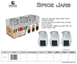 3 PC: CHALKBOARD SPICE JARS