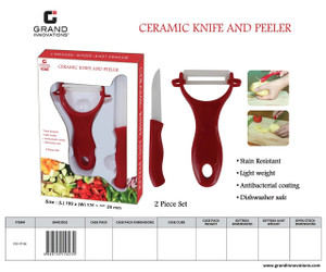 2 PC: CERAMIC KNIFE AND PEELER