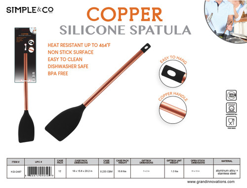 COPPER HANDLE MULTI-PURPOSE SILICON SPATULA