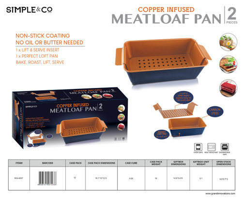 COPPER MEATLOAF PAN - NAVY BLUE