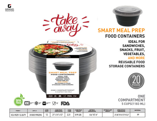 20 PCS ROUND BOWL 5 CUPS - 1250 ML