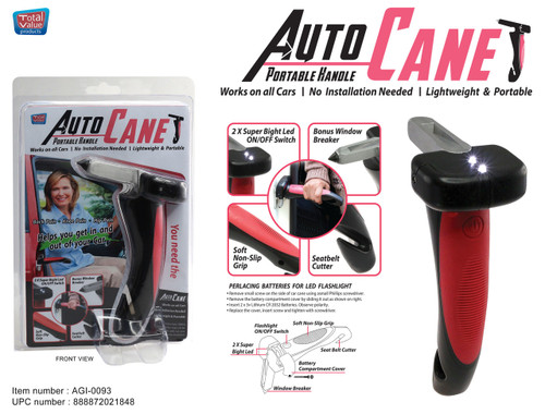 PORTABLE AUTO CANE HANDLE - RED