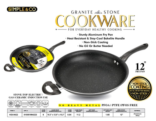 12'' GRANITE STONE FRY PAN WITH BAKELITE HANDLE