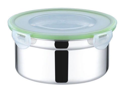 ROUND STAINLESS STEEL FOOD STORAGE BOX 500 ML / 17 OZ