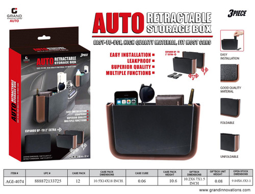 3 PCS: AUTO RETRACTABLE STORAGE BOX SET - BLACK