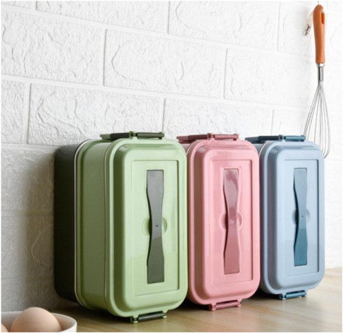 4 PCS SET: STACKABLE LUNCH BOX WITH LIFTING HANDLE - 1400 ML / 48 OZ/