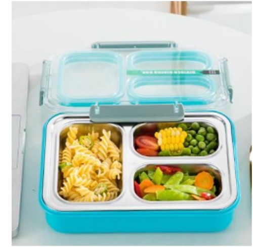 3 COMPARTMENT FOOD STORAGE BOX WITH INTERLOCKING LID 1800 ML / 61 OZ
