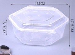 HEXAGON FOOD CONTAINER 900ML CAPACITY
