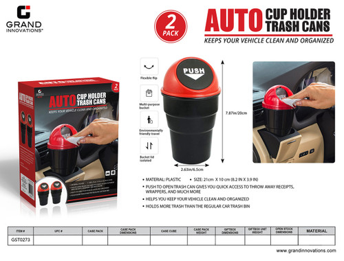 AUTO CUP HOLDER TRASH CANS KEEPS YOUR VEHICLE CLEAN AND ORGANIZED