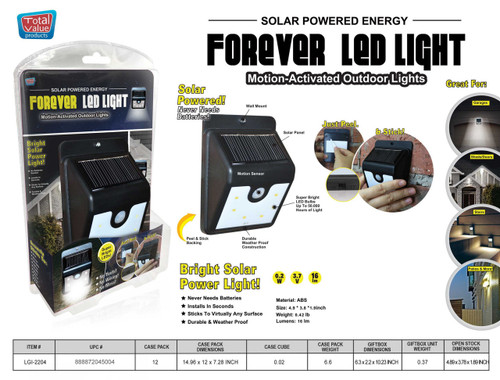 FOREVER LED MOTION DETECTED OUTDOOR LIGHT - BLACK