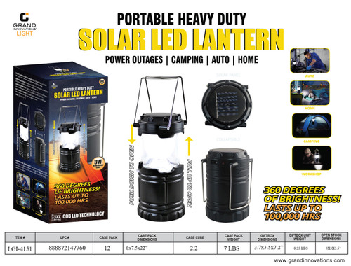 PORTABLE HEAVY DUTY LED LANTERN - BLACK