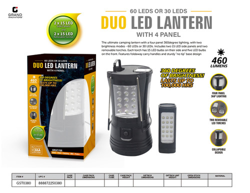 LED LANTERN WITH 4 PANEL