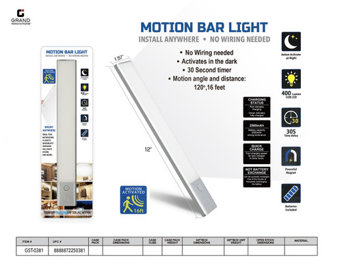 MOTION BAR LIGHT 1.57"X12"