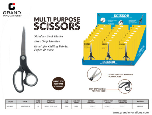 STAINLESS STEEL SCISSORS IN PDQ - BLACK