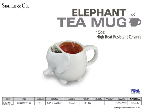 15 OZ WHITE ELEPHANT MUG - 888872039188