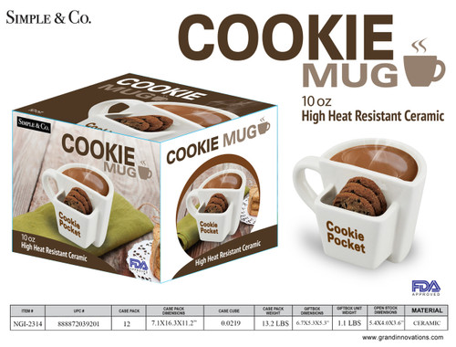 10 OZ WHITE COOKIE MUG