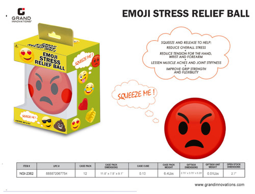 ORANGE ANGRY EMOJI STRESS BALL