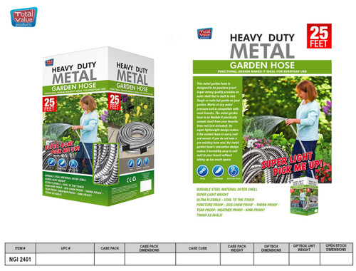 GARDEN HOSE: 25 FT S/S METAL