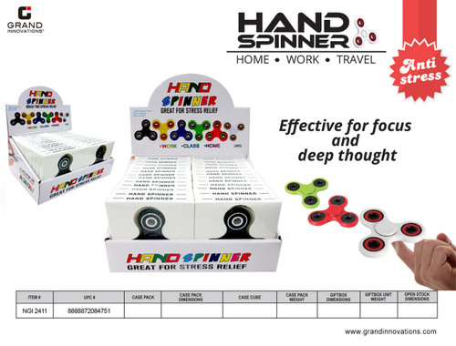 PLASTIC HAND SPINNER: BLACK