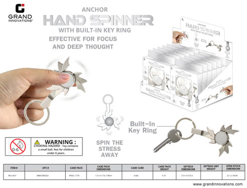METAL HAND SPINNER FAN DESIGN KEYCHAIN