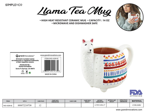 LIAMA TEA MUG IN EGG CRATE