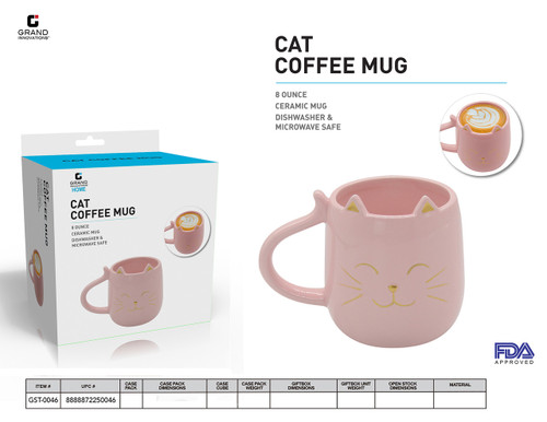 CAT MUG-PINK-12OZ