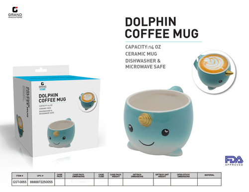 DOLPHIN MUG-BLUE