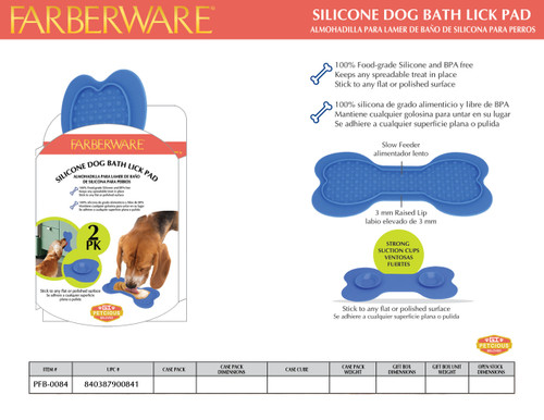 SILICONE DOG LICK PAD - 2 PACK (DARK BLUE)