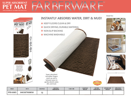 SUPER ABSORBENT PET MAT - BROWN