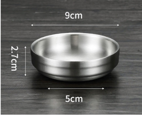 4.4" STAINLESS STEEL SILVER DOUBLE LAYER PLATE