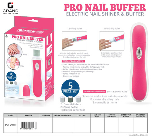 5 PC: PRO NAIL BUFFER: PINK/PURPLE/MINT GREEN
