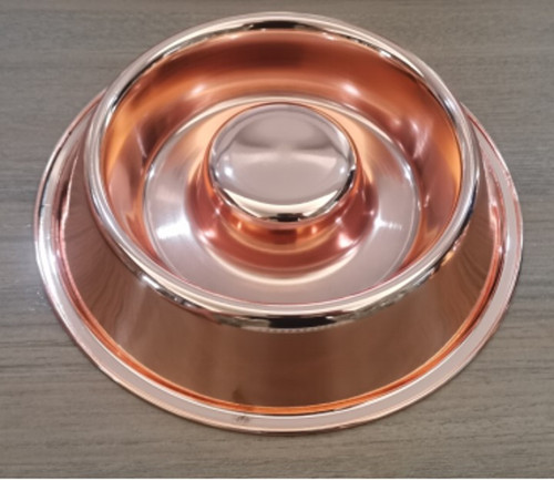 ROSE GOLD STAINLESS STEEL SLOW FEEDING BOWL - 660 ML