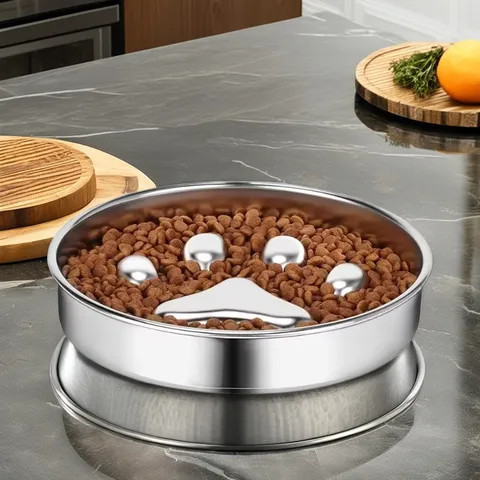 STAINLESS STEEL SLOW FEEDER - PAW 30 OZ (850 ML)