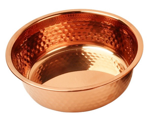 ROSE GOLD STAINLESS STEEL BOWL - HAMMERED 88 OZ (2600 ML)