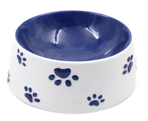 CERAMIC PET BOWL WITH PAW PRINT 11.85 OZ (350 ML)