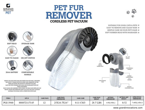 ELECTRIC VACUMME PET HAIR REMOVER - GREY