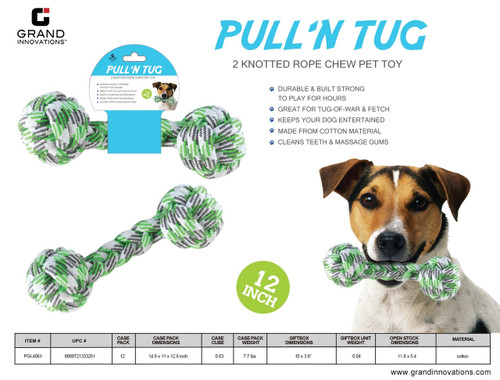 KNOTTY BONE PULL 'N TUG CHEW PET ROPE TOY
