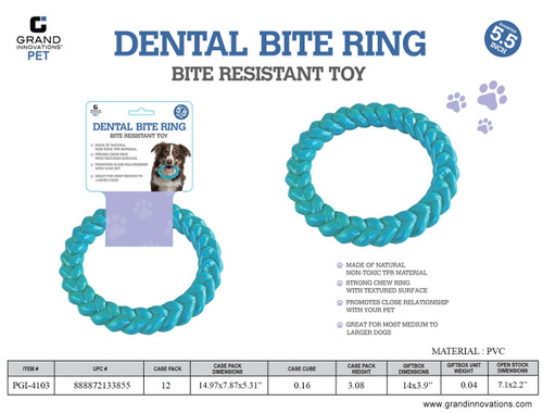 DENTAL RING BITE TOY - BLUE