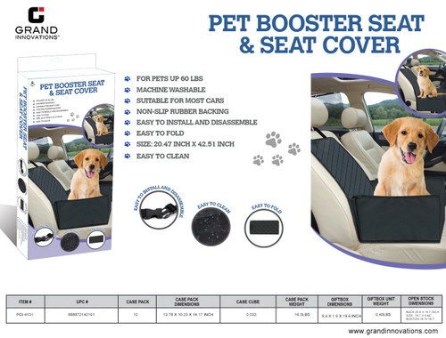 PET BOOSTER SEAT & SEAT COVER - BLACK