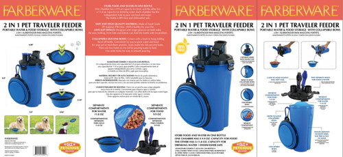 TRAVEL PET WATER BOTTLE WITH COLLAPSIBLE BOWL