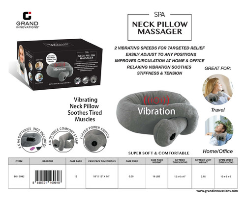 MASSAGER NECK PILLOW CORAL FLEECE