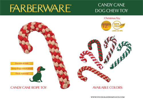 CANDY CANE DOG CHEW TOY