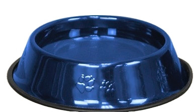 BLUE STAINLESS STEEL SLANT PET BOWL - 16.9 OZ (500 ML)