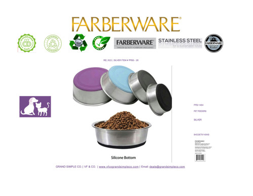 SILVER BOWL WITH SILICONE 520 ML (18 OZ)