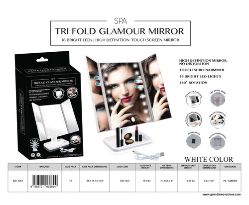 LED MIRROR 3 PANELS - WHITE