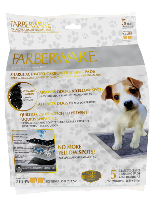 CHARCOAL PEE PADS 5 PK XL