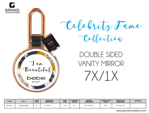 ROSE GOLD UV ROUND TRAVEL SIZE MIRROR