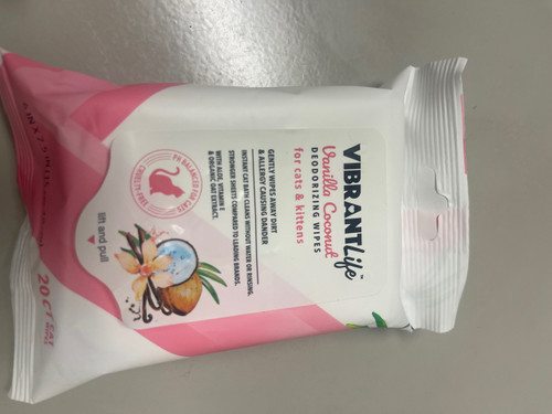 VANILLA COCONUT DEODORIZING WIPES FOR CATS & KITTENS