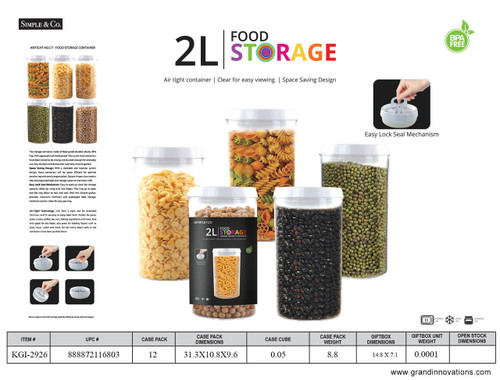 2L FOOD STORAGE ROUND AIRTIGHT CONTAINER