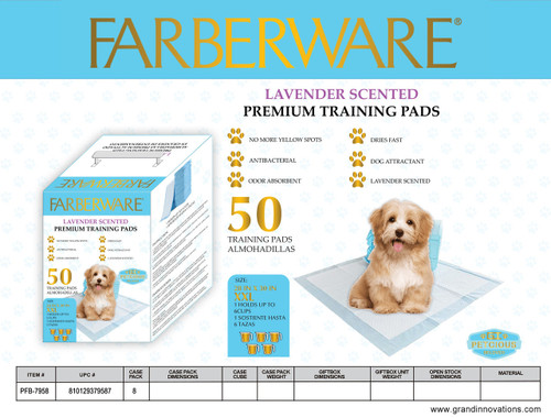 PEE PADS REGULAR LAVENDER 28*30 50PK/BLUE BOTTOM